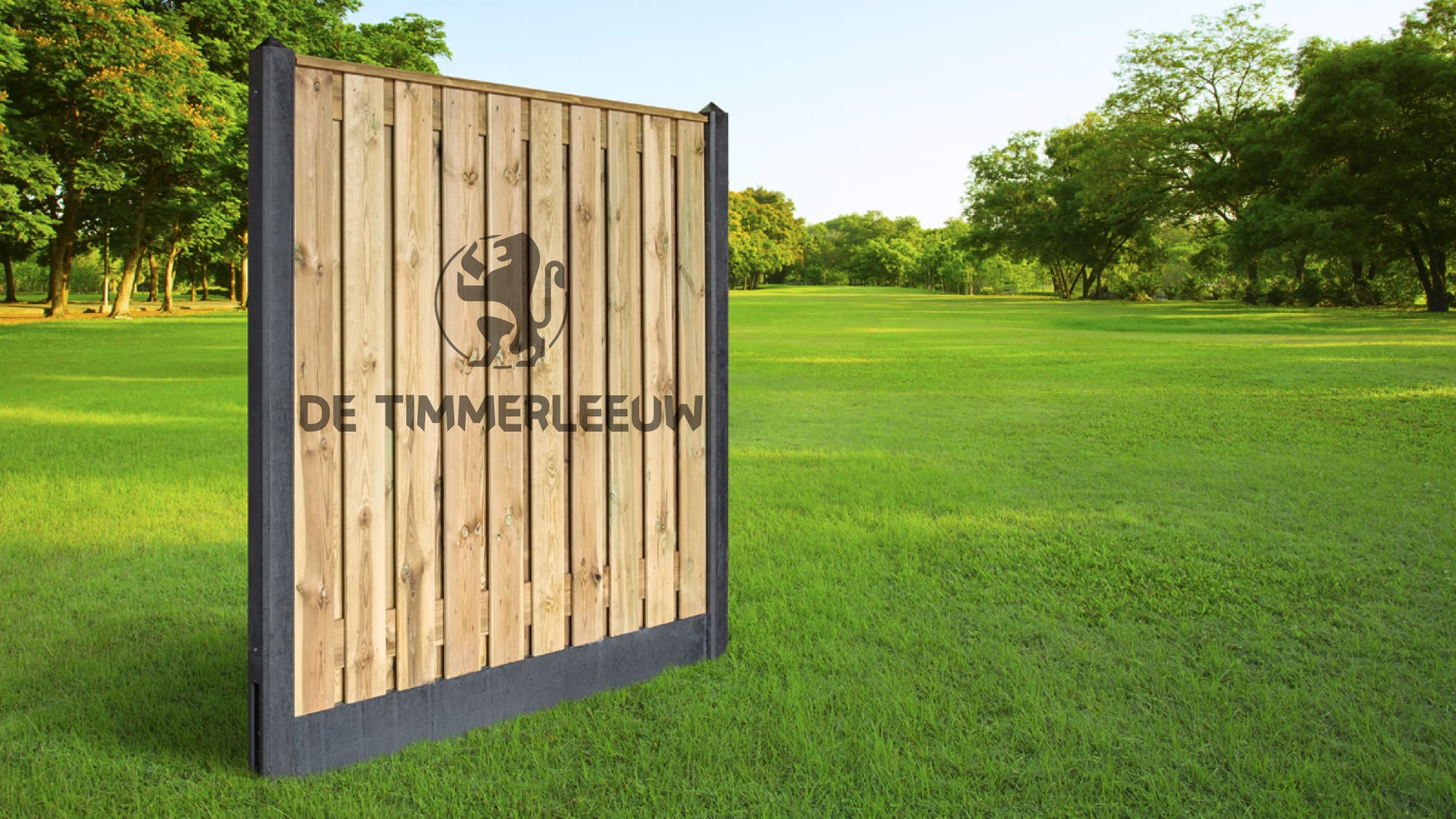 Antraciet beton Grenen schutting